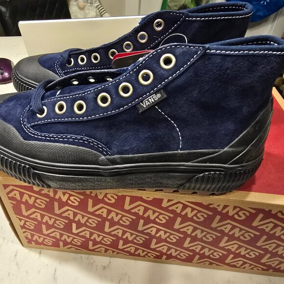 Vans Suede Destruct Mid MTE-1 Skate Shoes Sneaker Dress Blue Women's Size 7 NEW - Picture 4 of 11